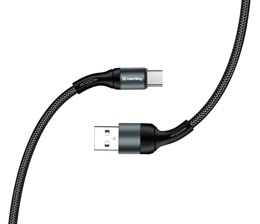 Colorway USB - Type-C (nylon) 2.4А 1м чорний (CW-CBUC045-BK) фото №5