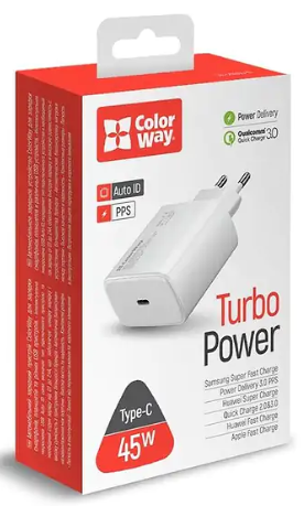 СЗУ Colorway Power Delivery Port PPS USB Type-C (45W) білий (CW-CHS034PD-WT) фото №5