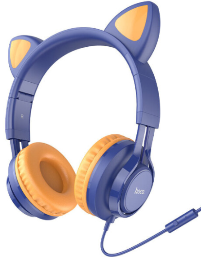 Наушники Hoco W36 Cat ear headphones with mic Midnight Blue