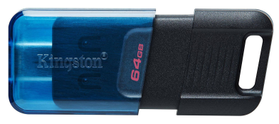 Флешка Kingston USB 3.2 DT 80M 64GB Type-C Black/Blue