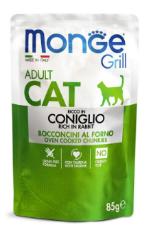 Вологий корм для котів Monge Cat Grill Adult кролик 85 г (8009470013611)
