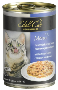 Консерва для котів Edel Консервы для кошек  Cat лосось и форель в соусе 400 г (4003024173053)