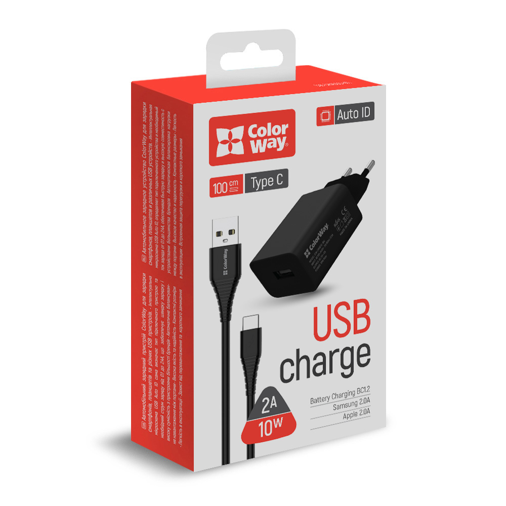 СЗУ Colorway 1USB Huawei Super Charge/Quick Charge 3.0, 4A (20W) белое