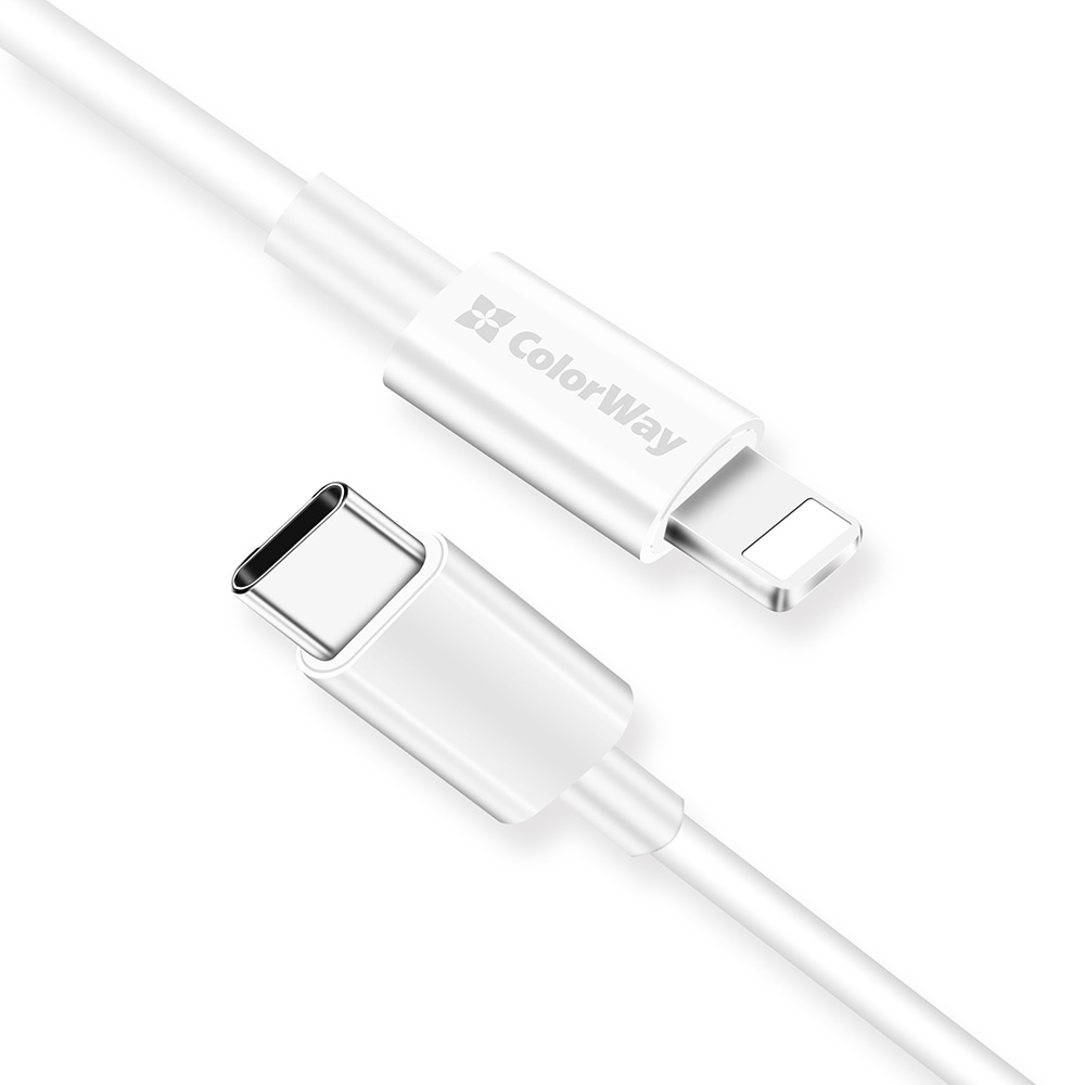 Colorway Type-C - Apple Lightning (PD Fast Charging) 3.0А 1м білий CW-CBPDCL032-WH фото №4