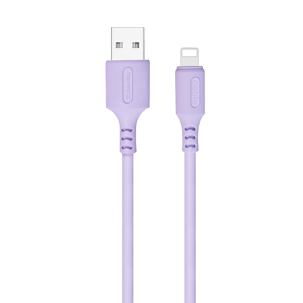 Colorway USB - Apple Lightning (soft silicone) 2.4А 1м фіолетовий CW-CBUL044-PU фото №2