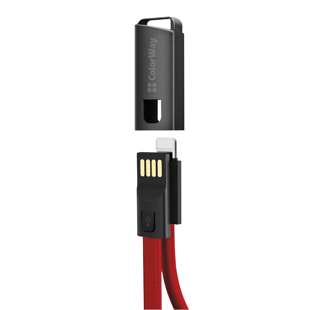 Colorway USB - Apple Lightning (брелок) 2.4А 22см червоний CW-CBUL021-RD фото №3