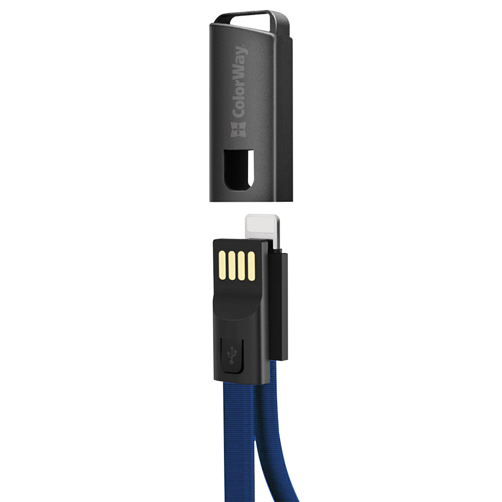 Colorway USB - Apple Lightning (брелок)2.4А 22см синій CW-CBUL021-BL фото №3
