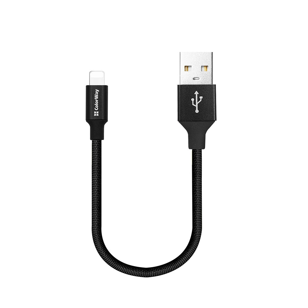 Colorway USB - Apple Lightning 2.4А 25см чорний CW-CBUL048-BK фото №2