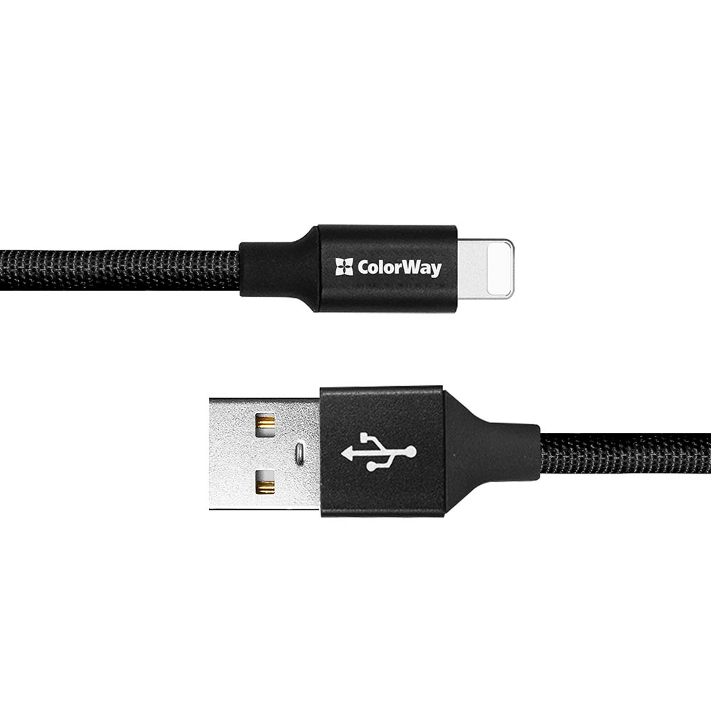 Colorway USB - Apple Lightning 2.4А 25см чорний CW-CBUL048-BK фото №4