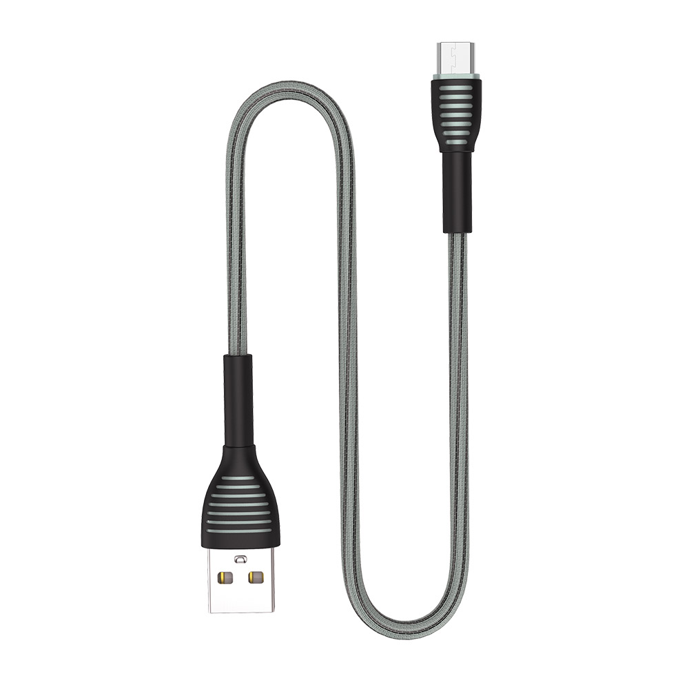 Colorway USB - MicroUSB (braided cloth) 3А 1м сірий CW-CBUM041-GR фото №3