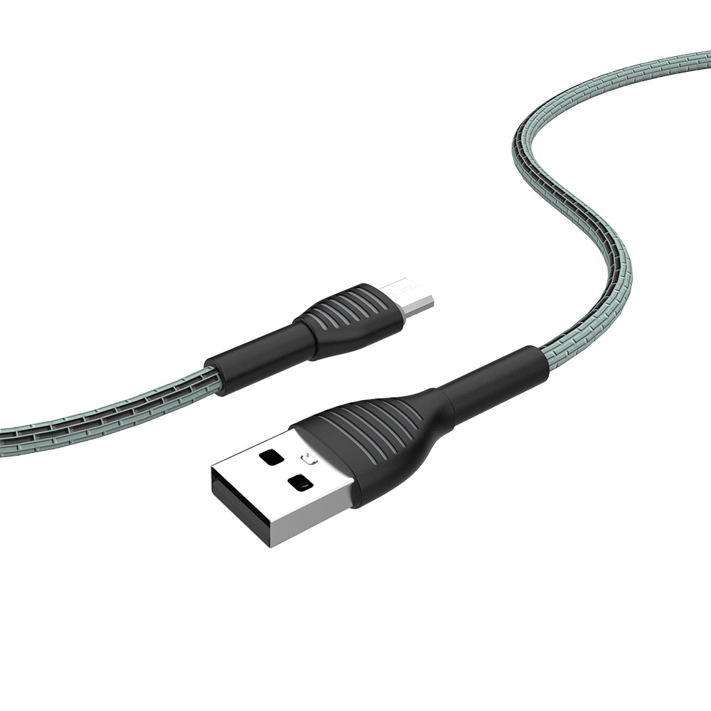 Colorway USB - MicroUSB (braided cloth) 3А 1м сірий CW-CBUM041-GR фото №5