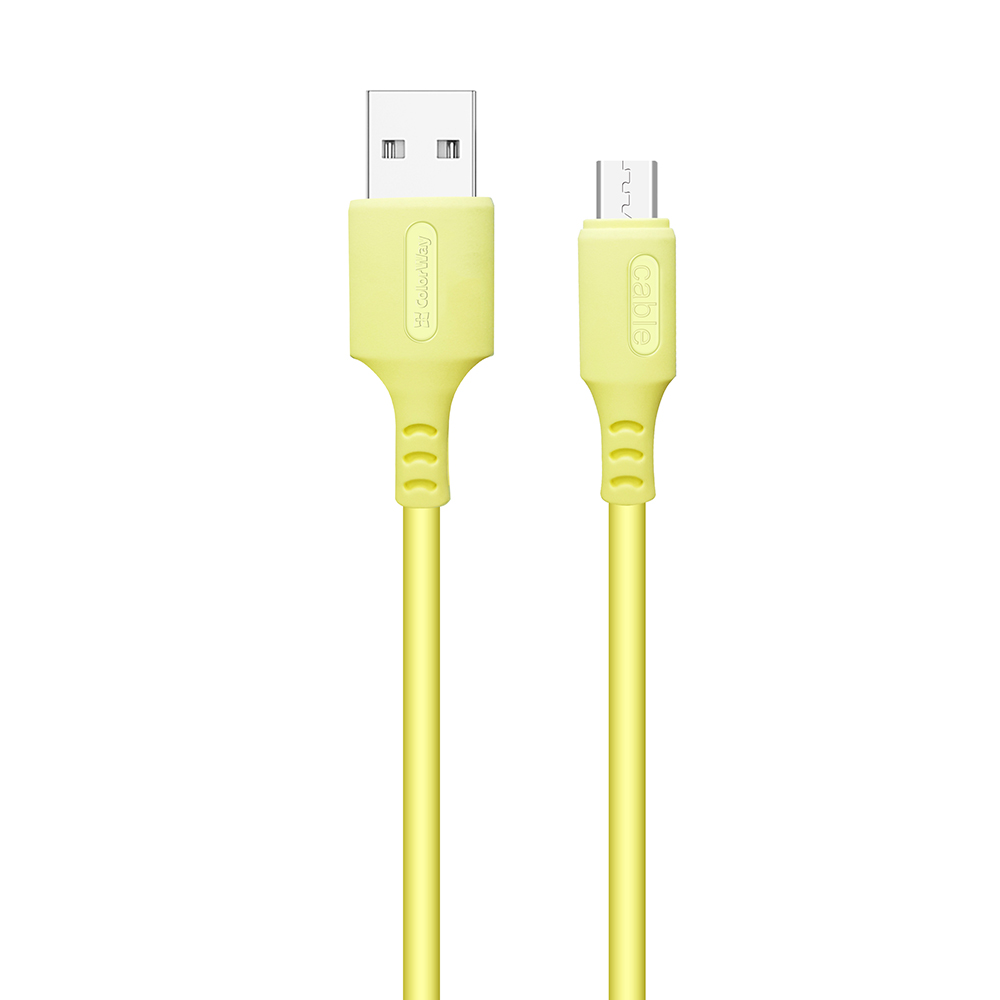 Colorway USB - MicroUSB (soft silicone) 2.4А 1м жовтий CW-CBUM043-Y фото №2