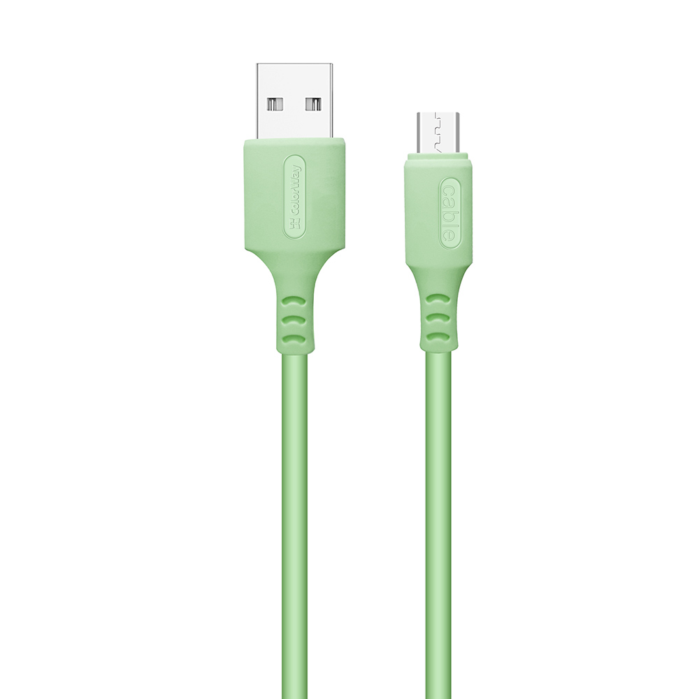 Colorway USB - MicroUSB (soft silicone) 2.4А 1м зелений CW-CBUM042-GR фото №2