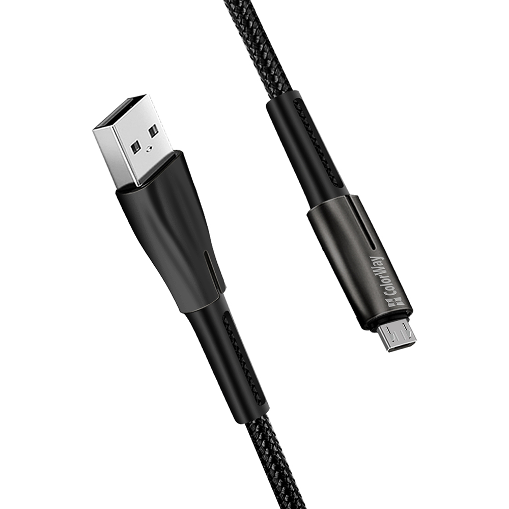 Colorway USB - MicroUSB (zinc alloy   led) 2.4А 1м чорний CW-CBUM035-BK фото №2