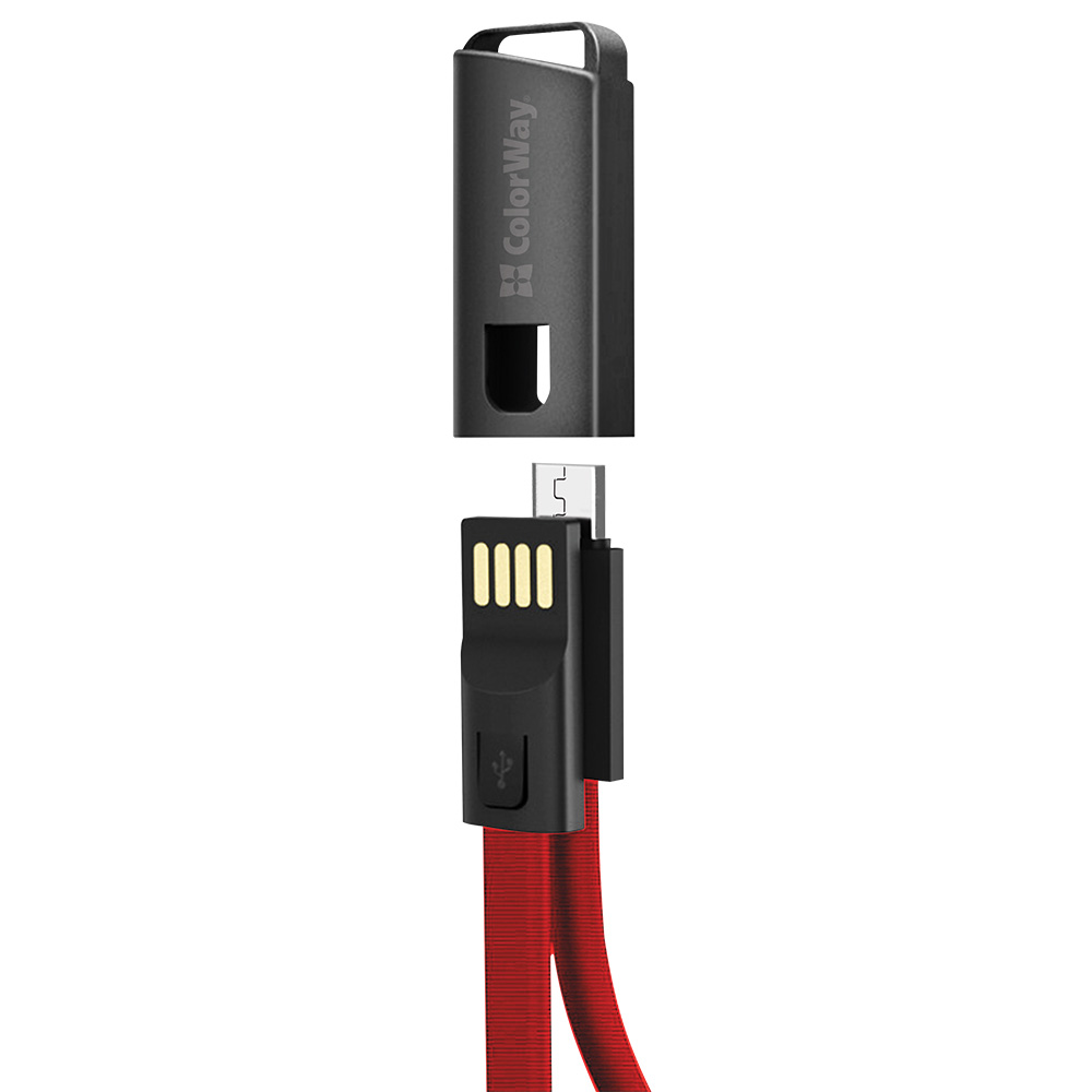 Colorway USB - MicroUSB (брелок) 2.4А 22см червоний CW-CBUM022-RD фото №3