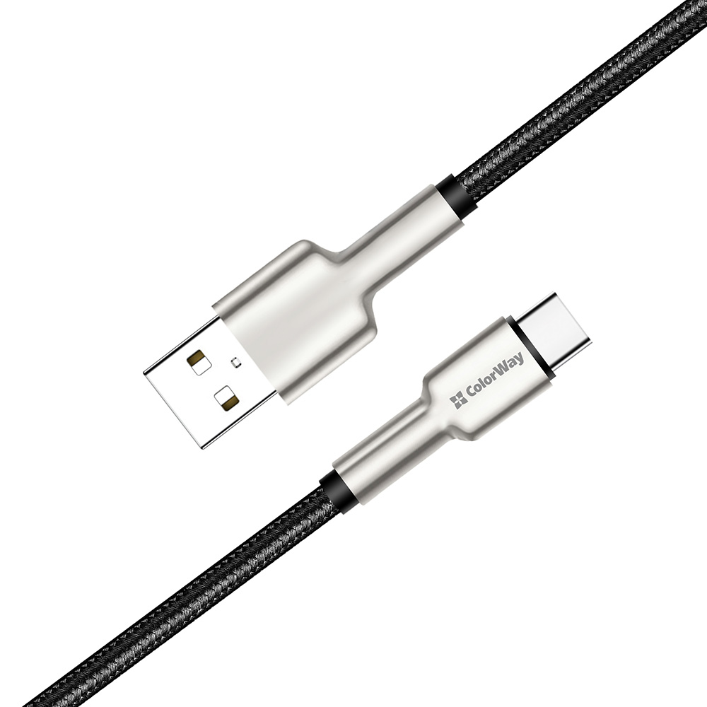 Colorway USB - Type-C (head metal) 2.4А 1м чорний CW-CBUC046-BK фото №2