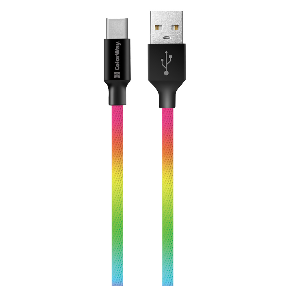 Colorway USB - Type-C (multicolor) 2.4А 1м CW-CBUC018-MC фото №3