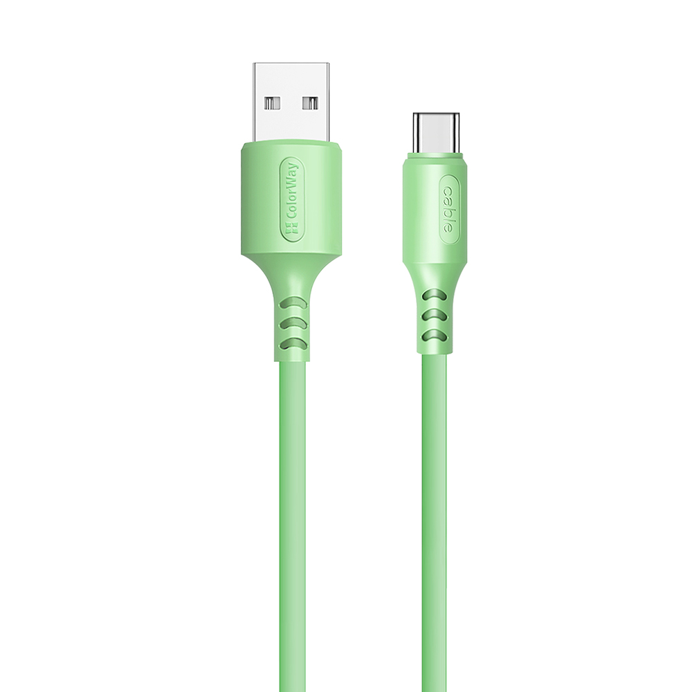 Colorway USB - Type-C (soft silicone) 2.4А 1м зелений CW-CBUC042-GR фото №3