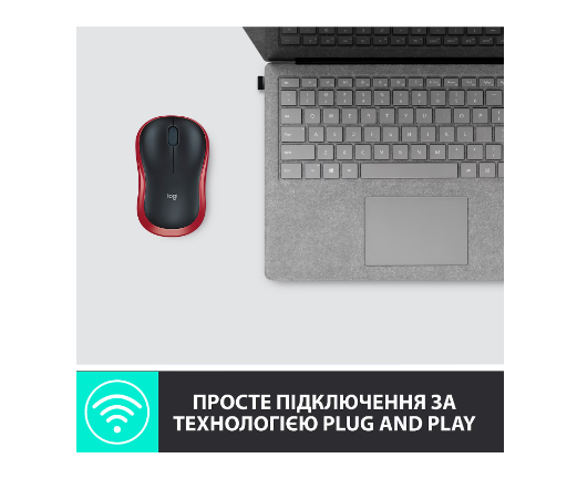 Комп'ютерна миша Logitech Wireless M185 Red фото №5