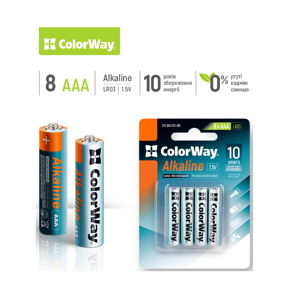 Батарейки Colorway CW-BALR03-8BL фото №3