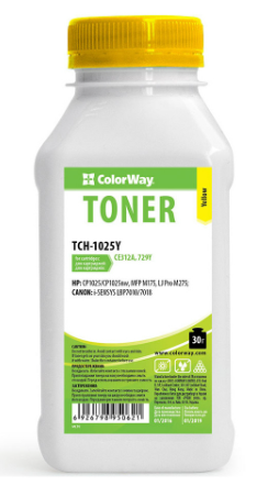 Тонер Colorway HP CLJ CP1025/Pro100/M175 Yellow 30g/bottle