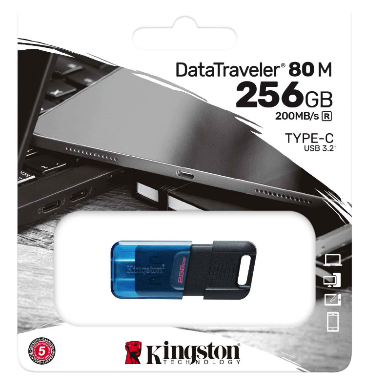 Флешка Kingston DataTraveler 80 M Blue/Black (DT80M/128GB) фото №4