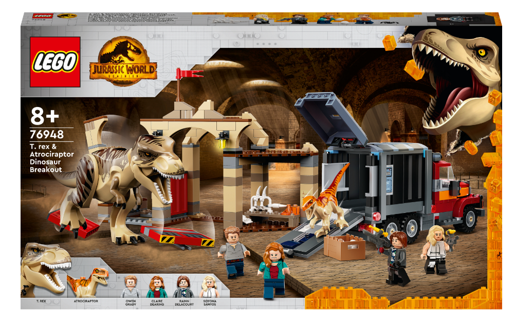Конструктор Lego Jurassic World Втеча атроцираптора та тиранозавра