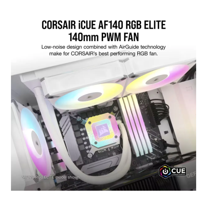 Система охлаждения CORSAIR AF120 RGB Elite White Triple Pack (CO-9050158-WW) фото №3