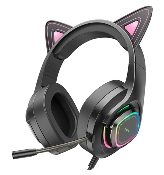 Навушники Hoco W107 Cute cat luminous cat ear gaming headphones Elf Cat