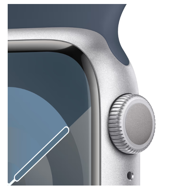 Смарт-годинник Apple Watch Series 9 GPS 41mm Silver Aluminium Case with Storm Blue Sport Band - S/M (MR903QP/A) фото №3