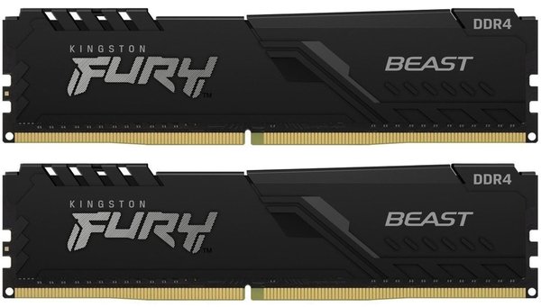 Модуль пам'яті для комп'ютера Kingston Fury (ex.HyperX) DDR4-2666 16384MB PC4-21300 Beast Black (KF426C16BB1/16) фото №2