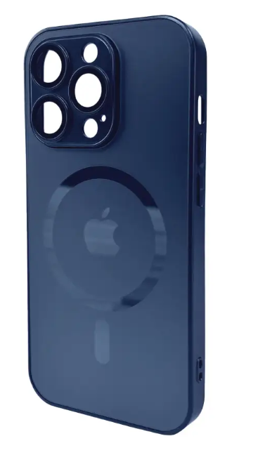 Чехол для телефона AG Glass Matt Frame Color MagSafe Logo for Apple iPhone 14 Pro Max Navy Blue