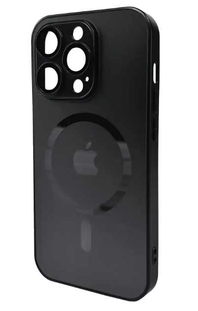 Чехол для телефона AG Glass Matt Frame Color MagSafe Logo for Apple iPhone 15 Pro Graphite Black