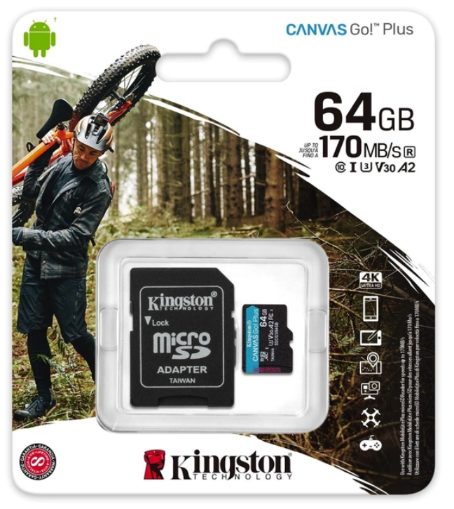 Карта пам'яті Kingston 64GB microSDXC class 10 UHS-I U3 A2 Canvas Go Plus (SDCG3/64GB) фото №3