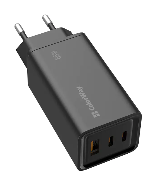 СЗУ Colorway GaN3 Pro Power Delivery (USB-A   2 USB TYPE-C) (65W) чорне фото №4