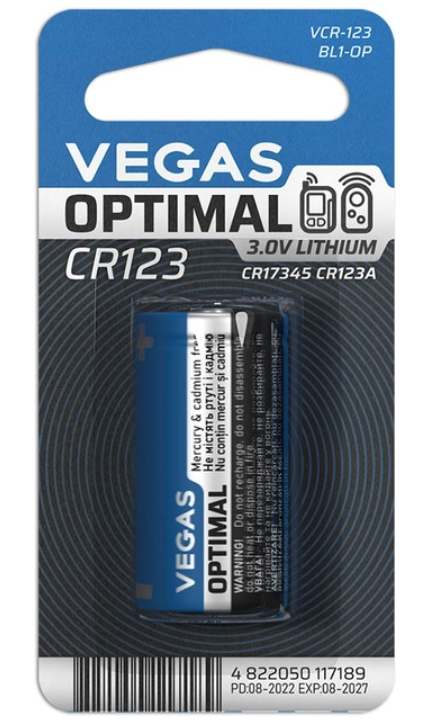 Батарейки Vegas VCR-123BL1-OP