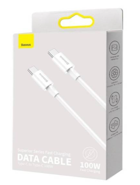Baseus Superior Series Fast Charging Data Cable Type-C to Type-C 100W (CATYS-C02) 2m White фото №2