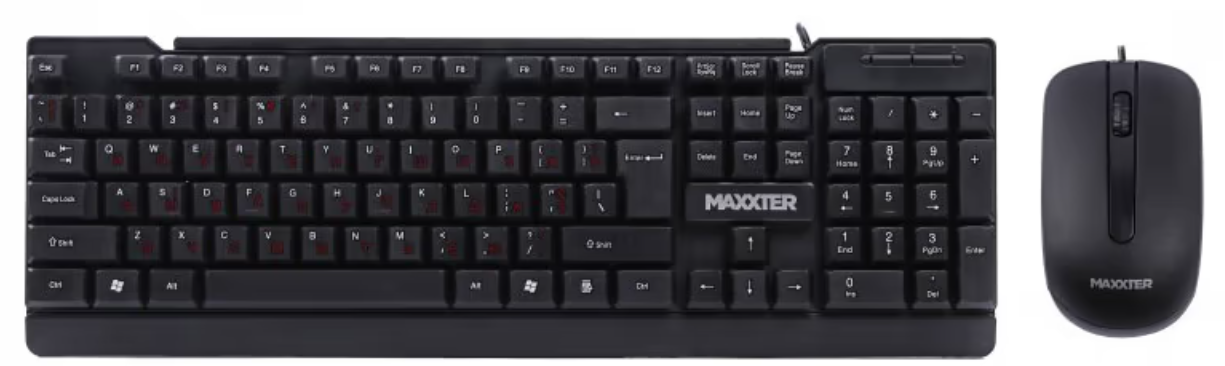 Клавіатура   мишка Maxxter KMS-CM-01-UA USB Black (KMS-CM-01-UA)