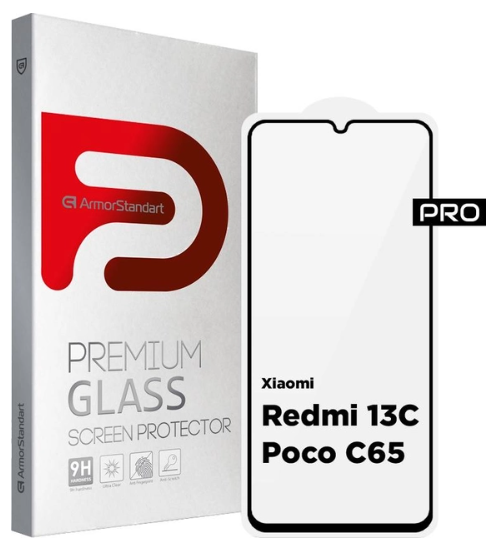 Захисне скло Armorstandart Pro Xiaomi Redmi 13C / Poco C65 Black (ARM73151)