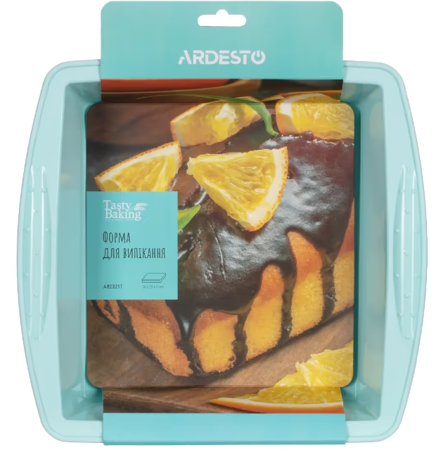 Форма для випікання Ardesto Tasty baking, 26х25х6см, силікон, прямокутна, блакитний фото №3