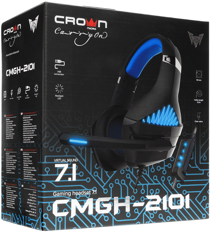 Навушники Crown CMGH-2101 Blue фото №3