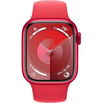 Смарт-часы Apple Watch Series 9 GPS 41mm (PRODUCT)RED Aluminium Case with (PRODUCT)RED Sport Band - S (MRXG3QP/A) фото №2