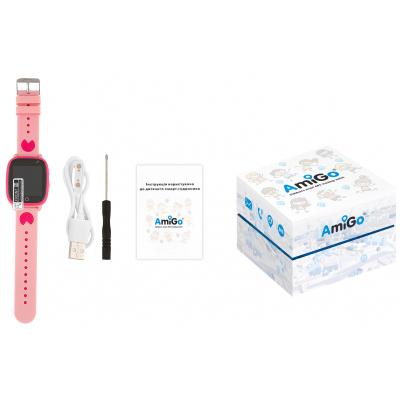 Smart часы AmiGo GO001 iP67 Pink фото №12