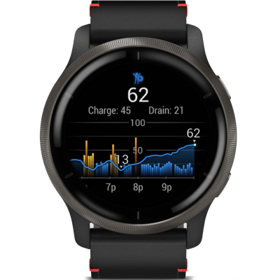 Smart часы Garmin Venu 2, GPS, Wi-Fi, Black   Slate, Leather, GPS (010-02430-21) фото №3