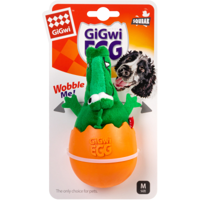 Іграшки для собак GiGwi EGG Крокодил-неваляшка з пищалкою 14 см (2319) фото №2