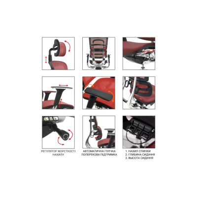Офісне крісло GT Racer X-815L White/Red фото №9