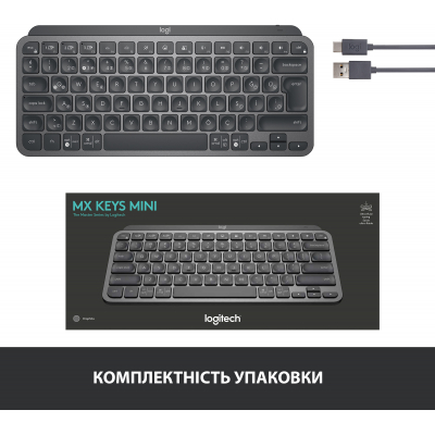 Клавиатура Logitech MX Keys Mini Wireless Illuminated Graphite (920-010501) фото №8