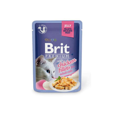 Вологий корм для котів Brit Premium Cat 85 г (філе курки в желе) (8595602518463)