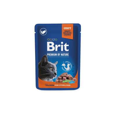 Вологий корм для котів Brit Premium Cat 85 г (філе лосося в соусі) (8595602518562)