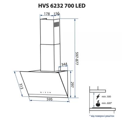 Витяжки Minola HVS 6232 WH/INOX 700 LED фото №11